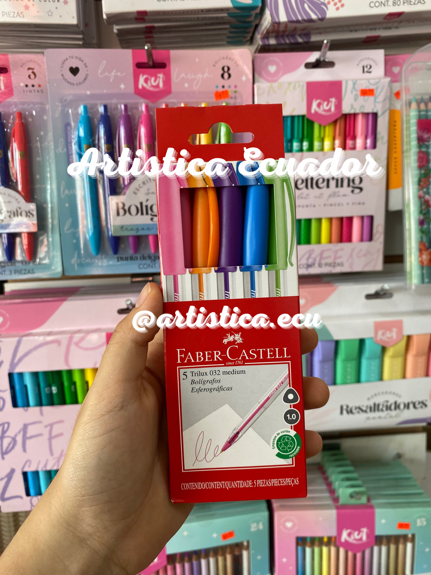5 Boligrafos de colores Faber Castell