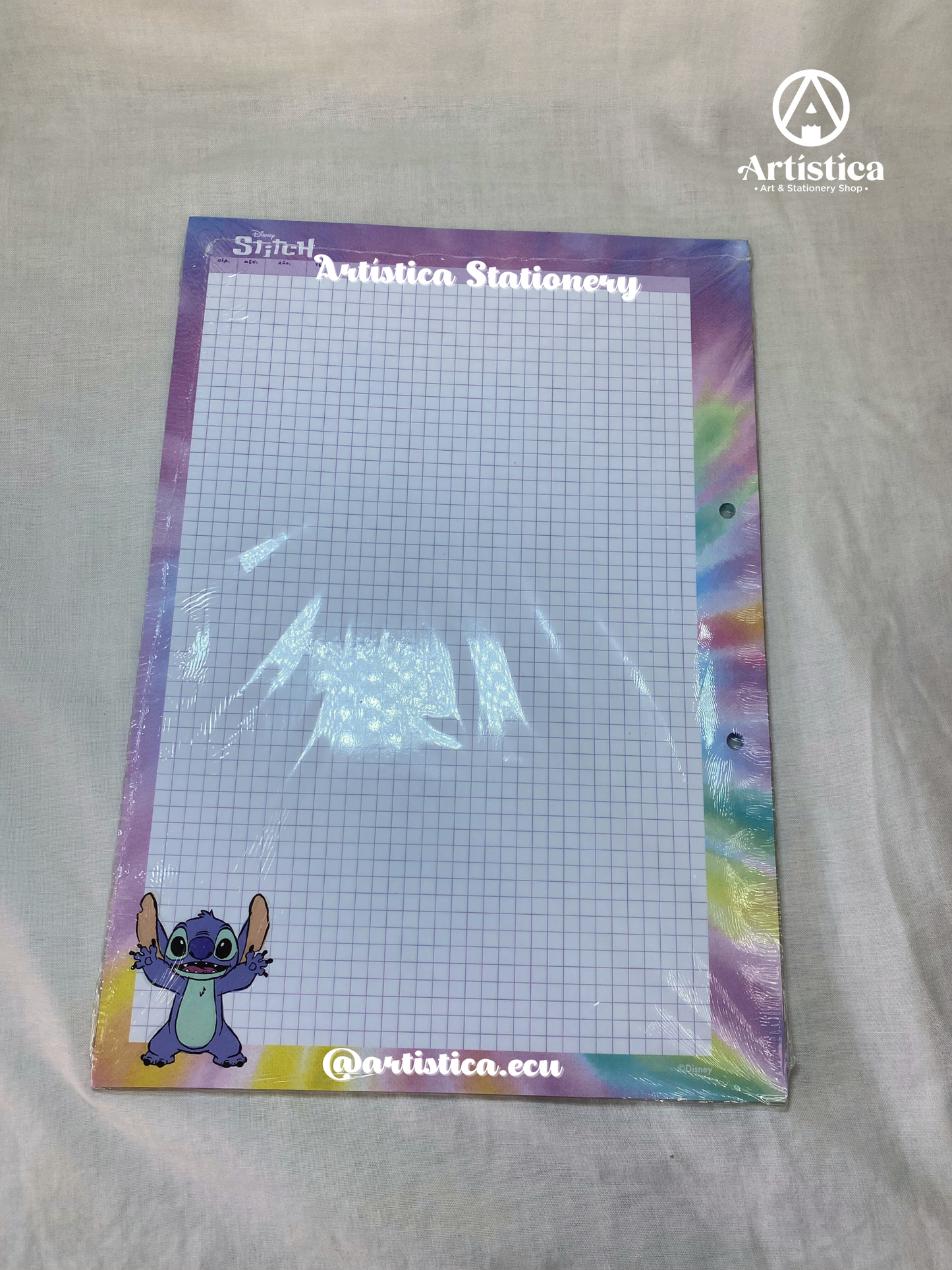 Hojas a cuadros con bordes decorados Stitch