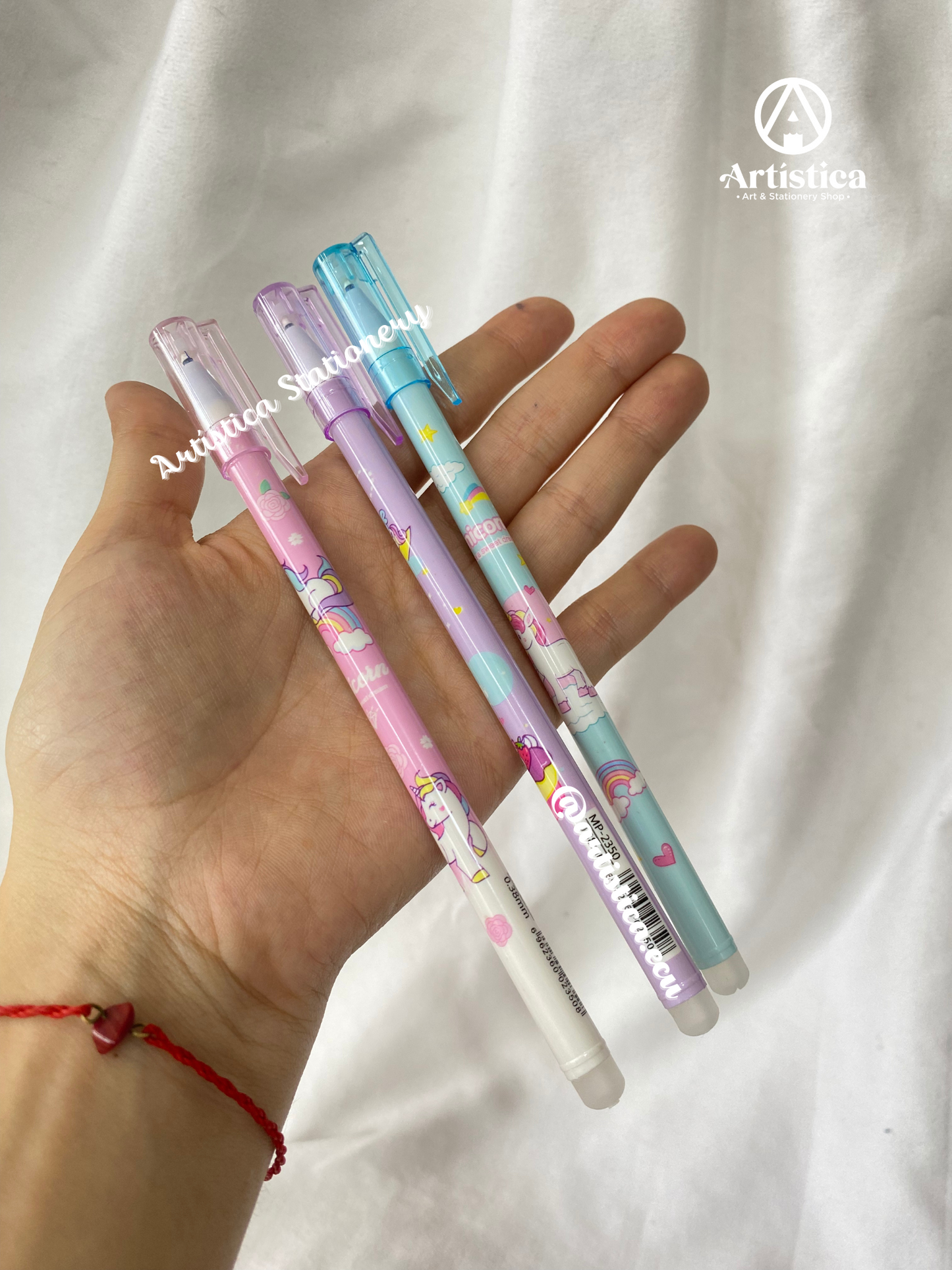 Bolígrafos borrable azul unicornio