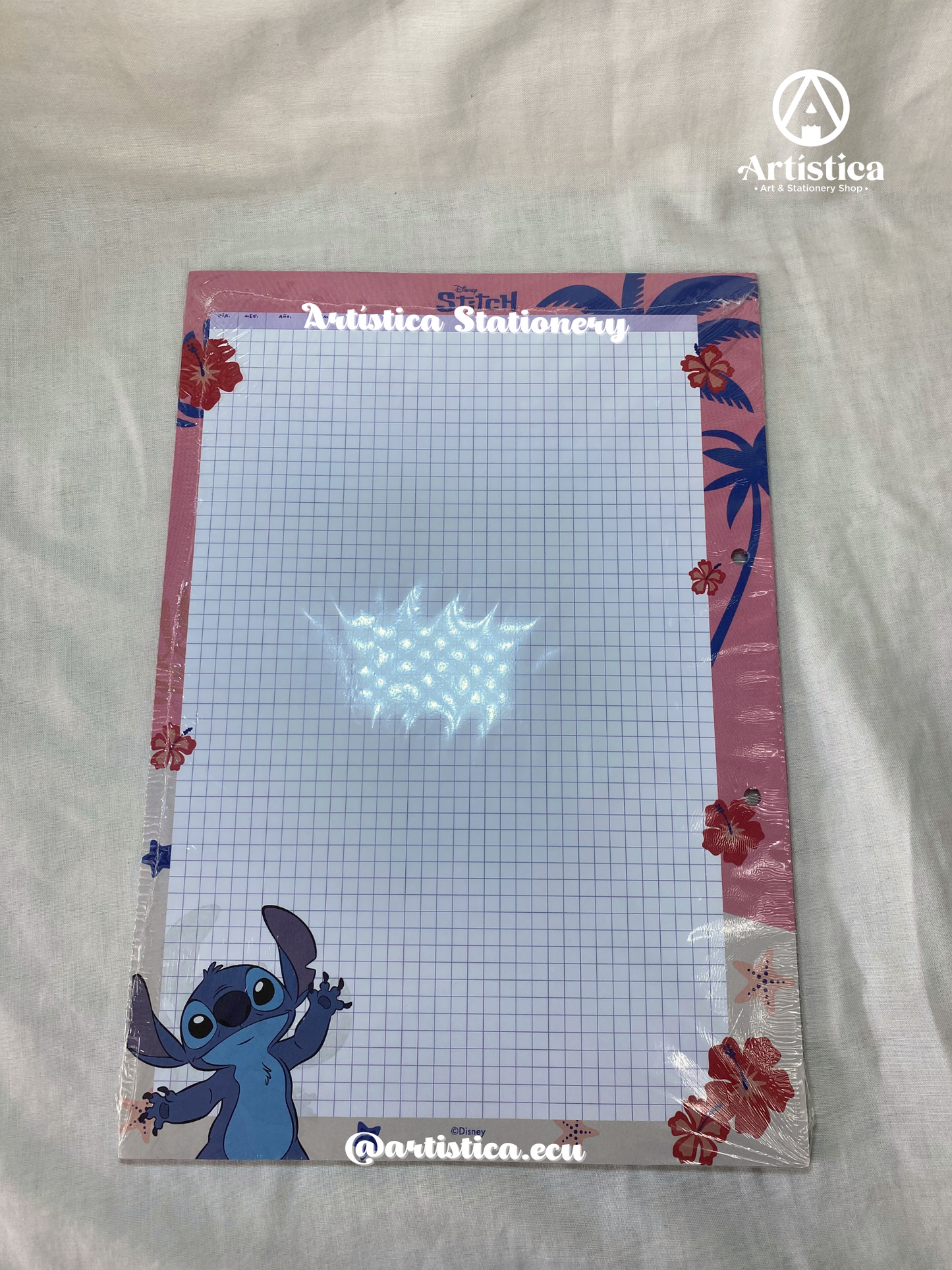 Hojas a cuadros con bordes decorados Stitch