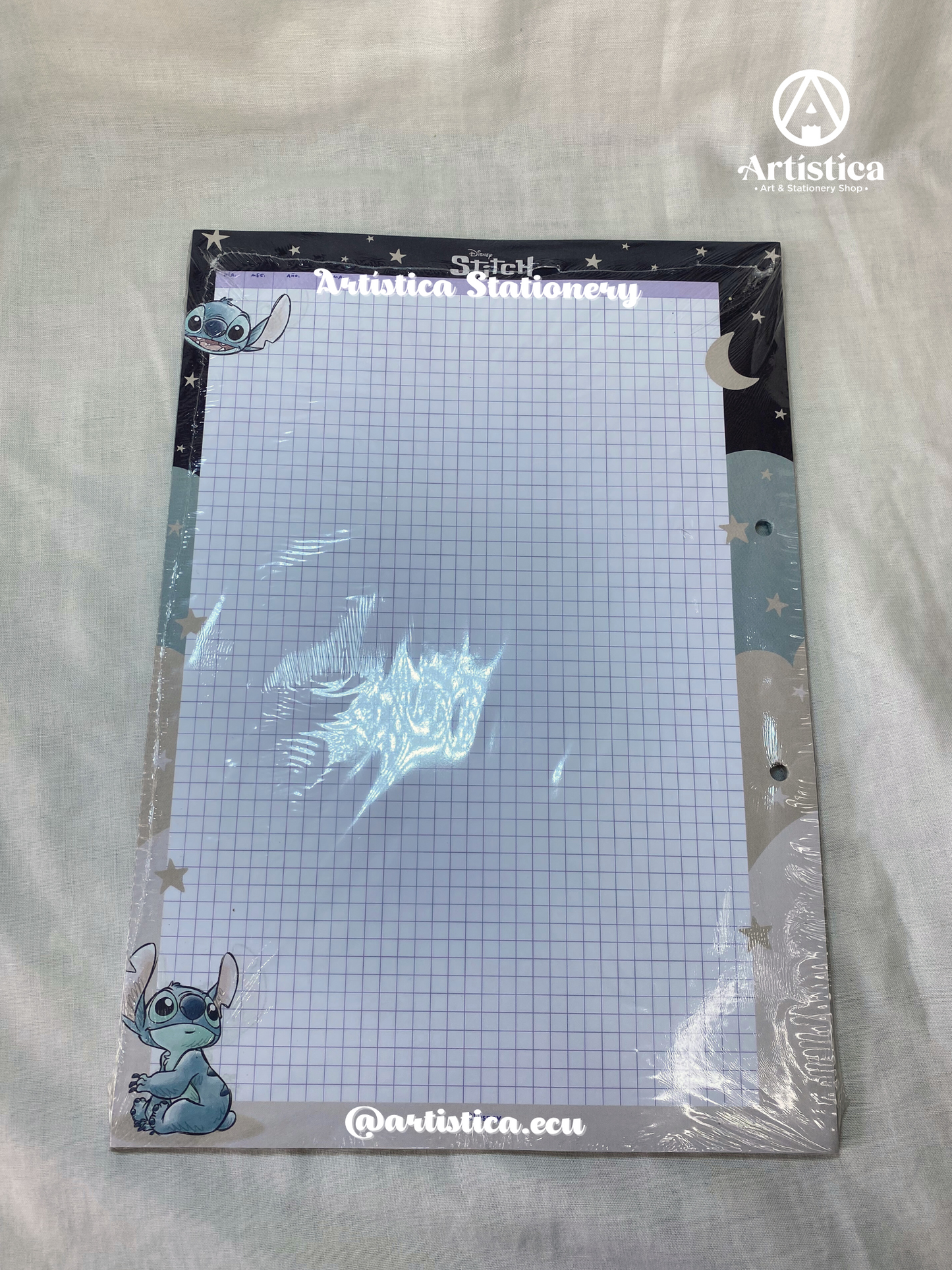 Hojas a cuadros con bordes decorados Stitch