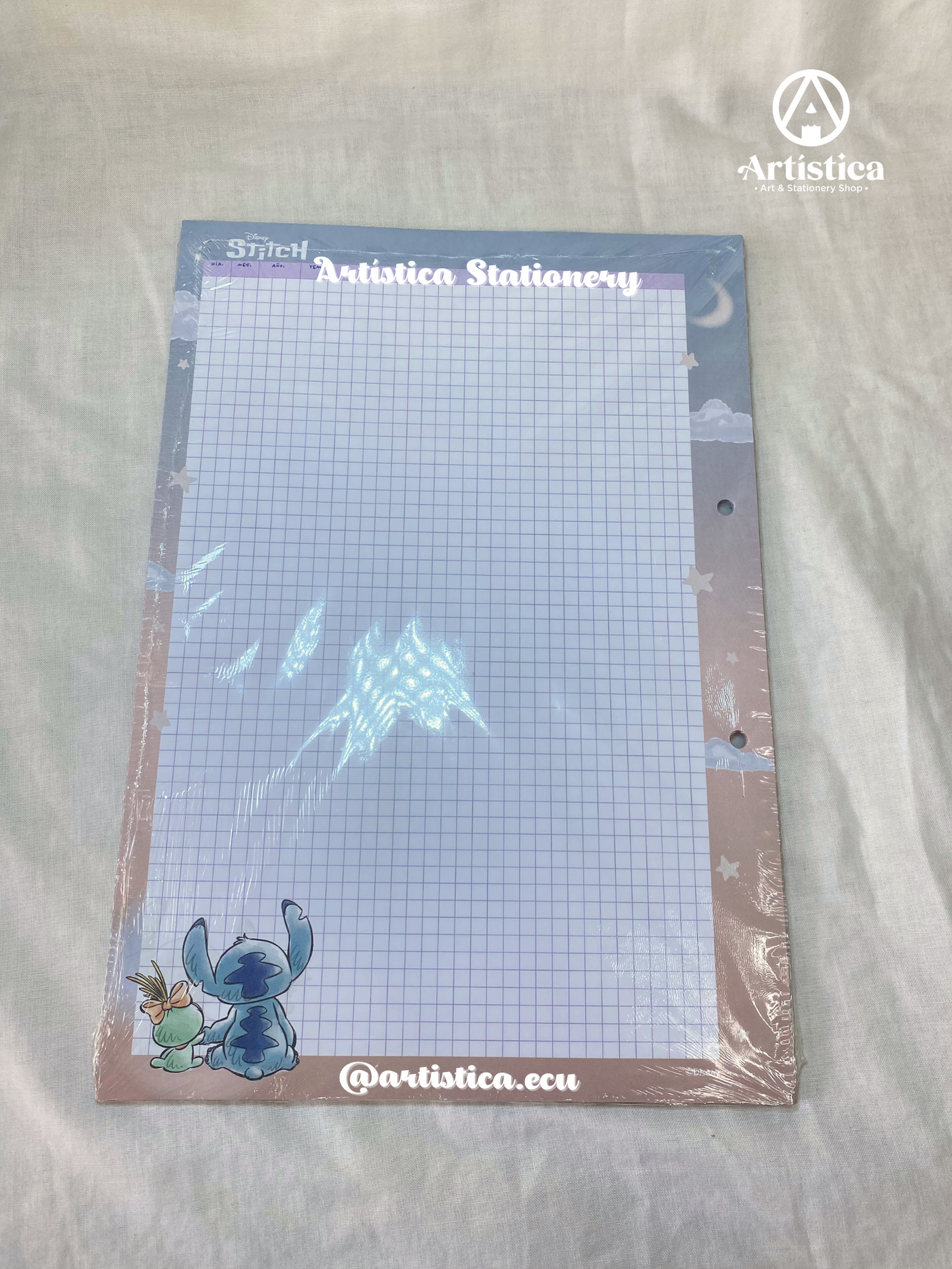 Hojas a cuadros con bordes decorados Stitch