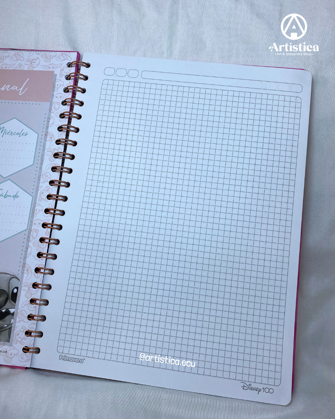 Cuaderno pasta dura a cuadros edición Disney