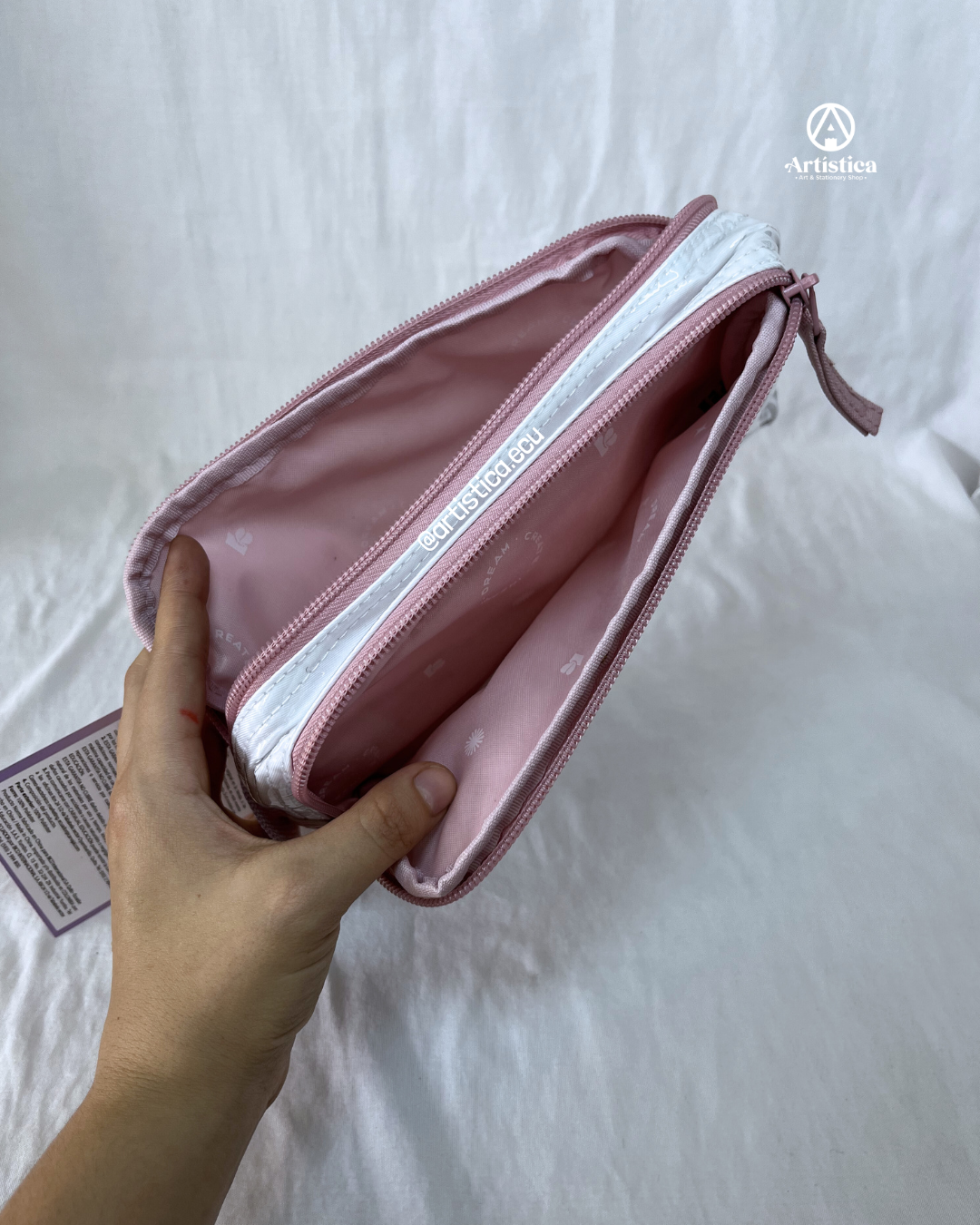 Cartuchera 2 cierres Rosa Vainilla