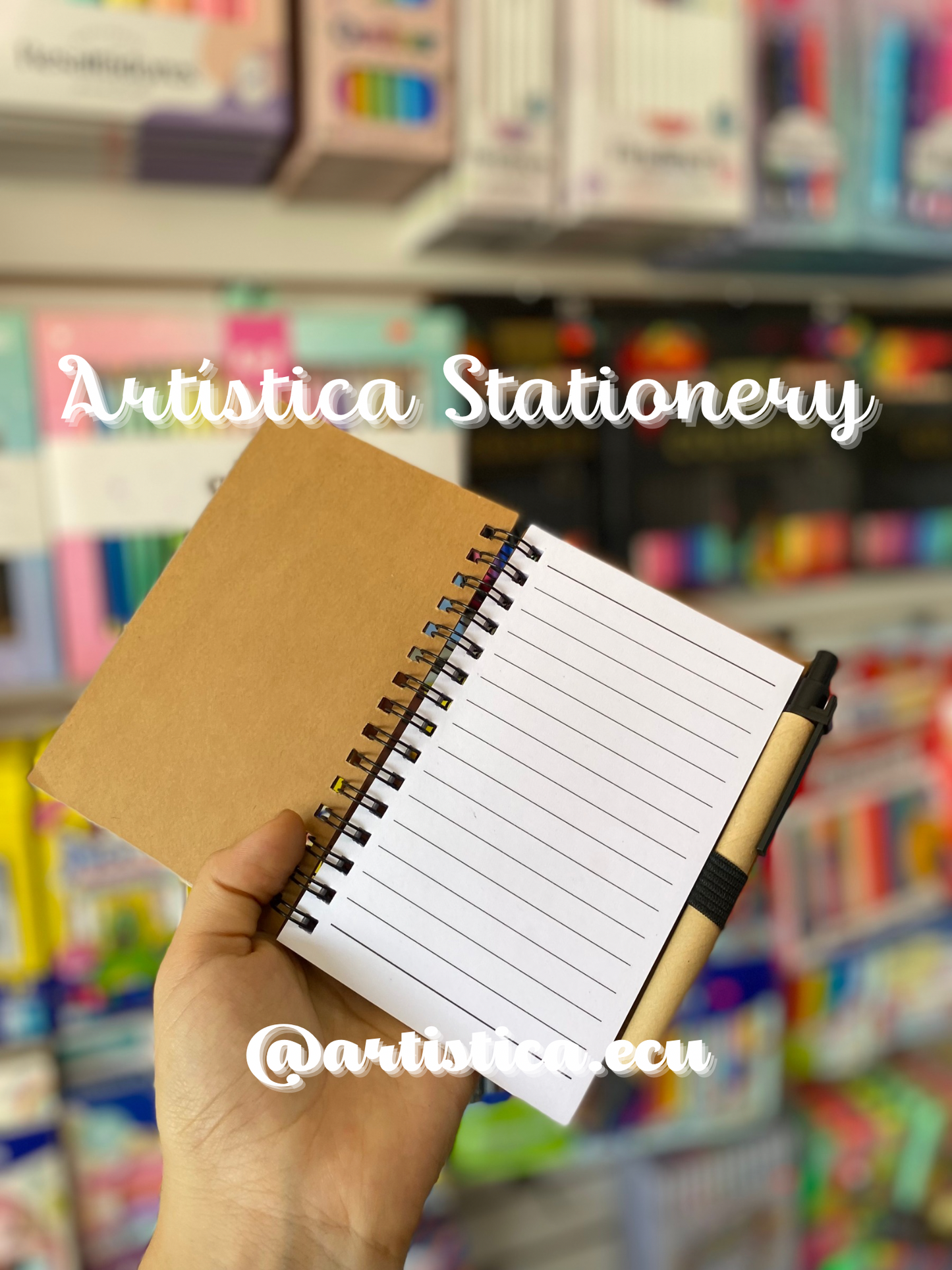 Mini libreta y banderines con boligrafo