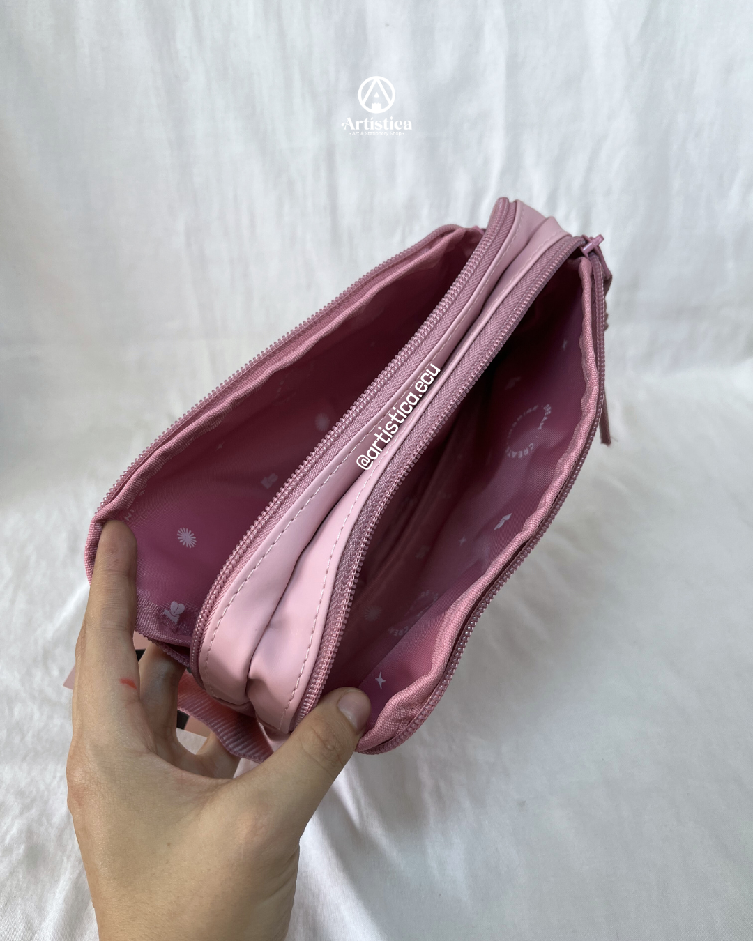 Cartuchera 2 cierres Nostalgic Pink