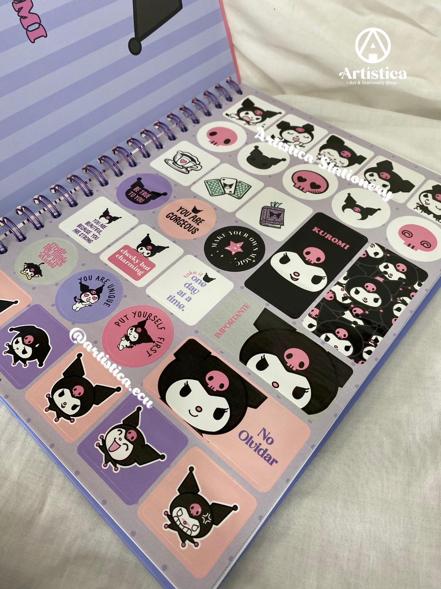 Cuadernos pasta dura a cuadros 100 hojas Kuromi