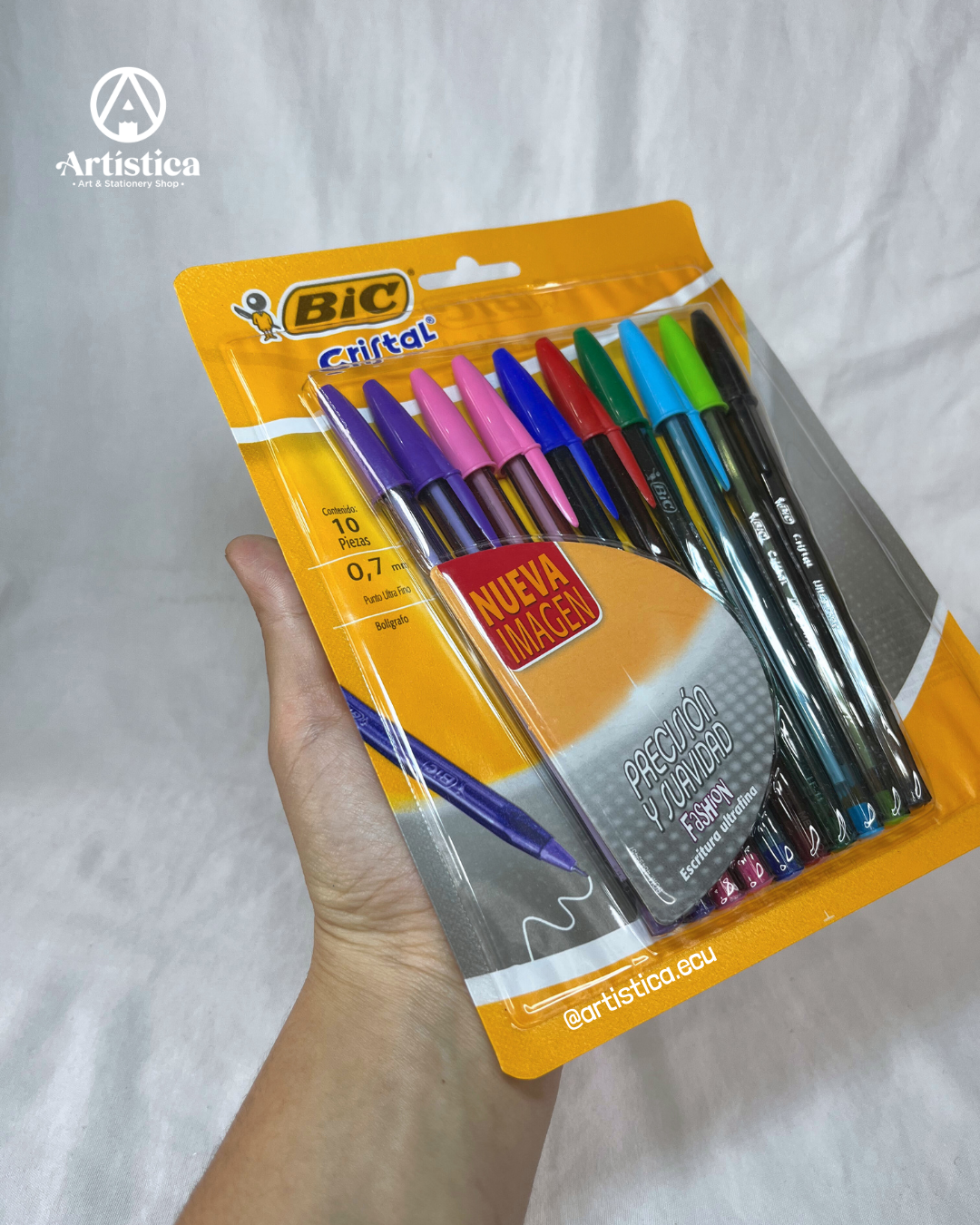 10 Bolígrafos Bic punta ultrafina