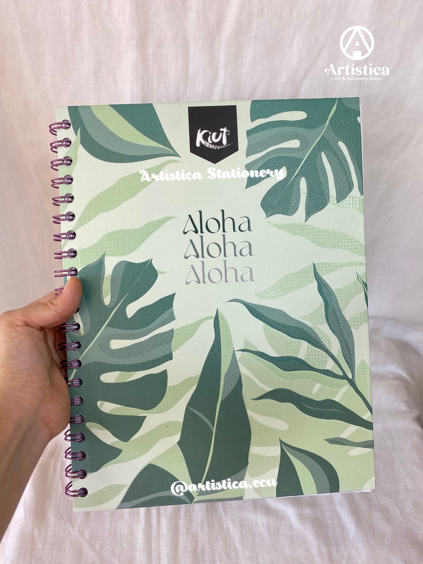 Cuaderno con bordes decorados pasta dura 100 hojas a cuadros