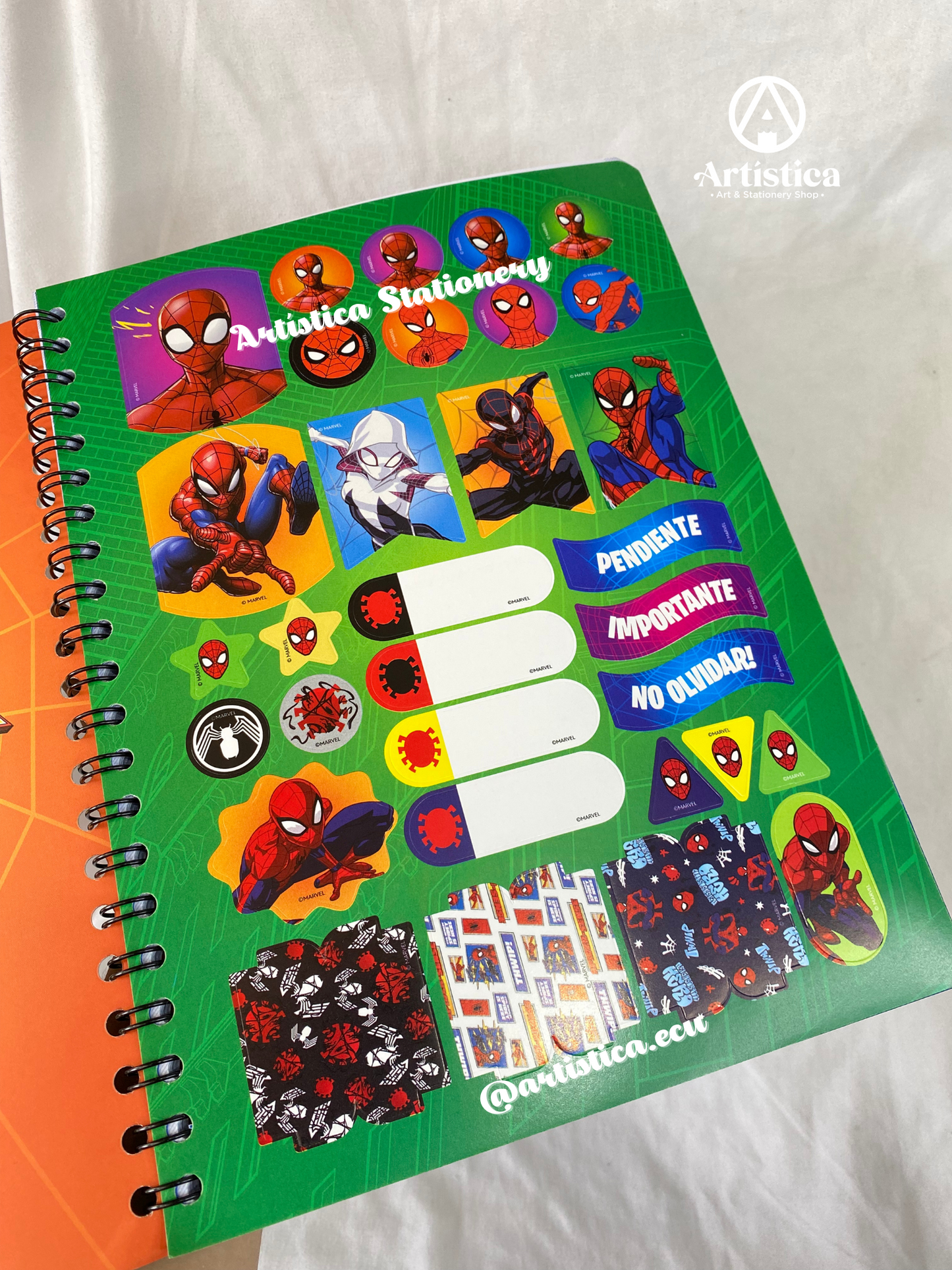 Cuaderno cuadros pasta flexible Spiderman
