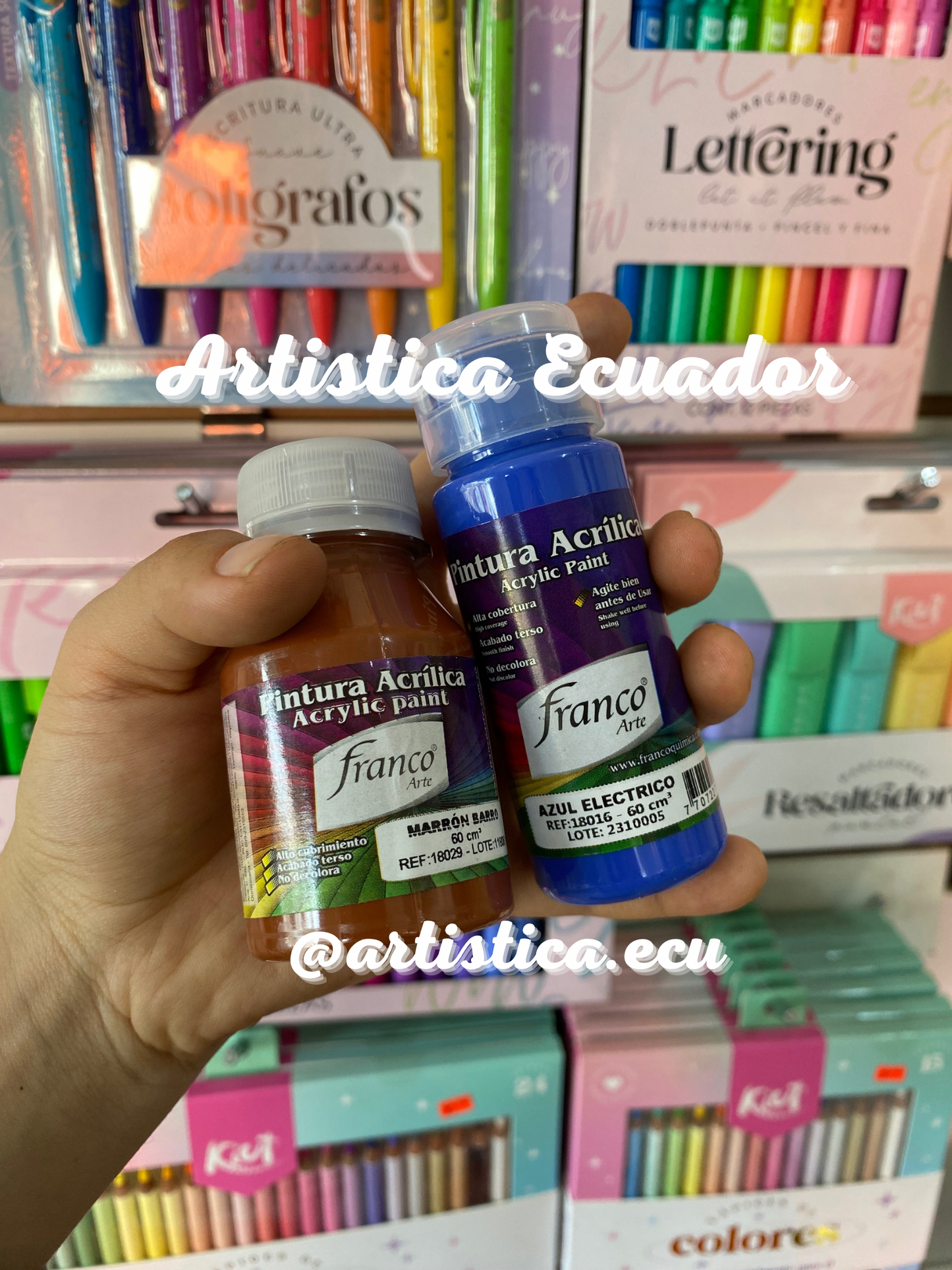 Pinturas acrilicas por unidad Franco 60ml