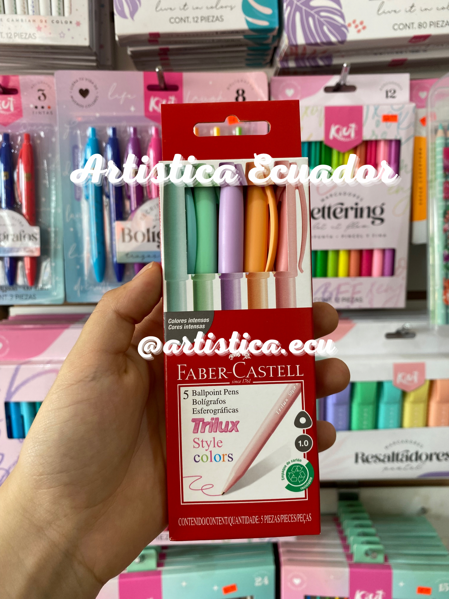 5 Boligrafos cuerpo pastel Faber Castell