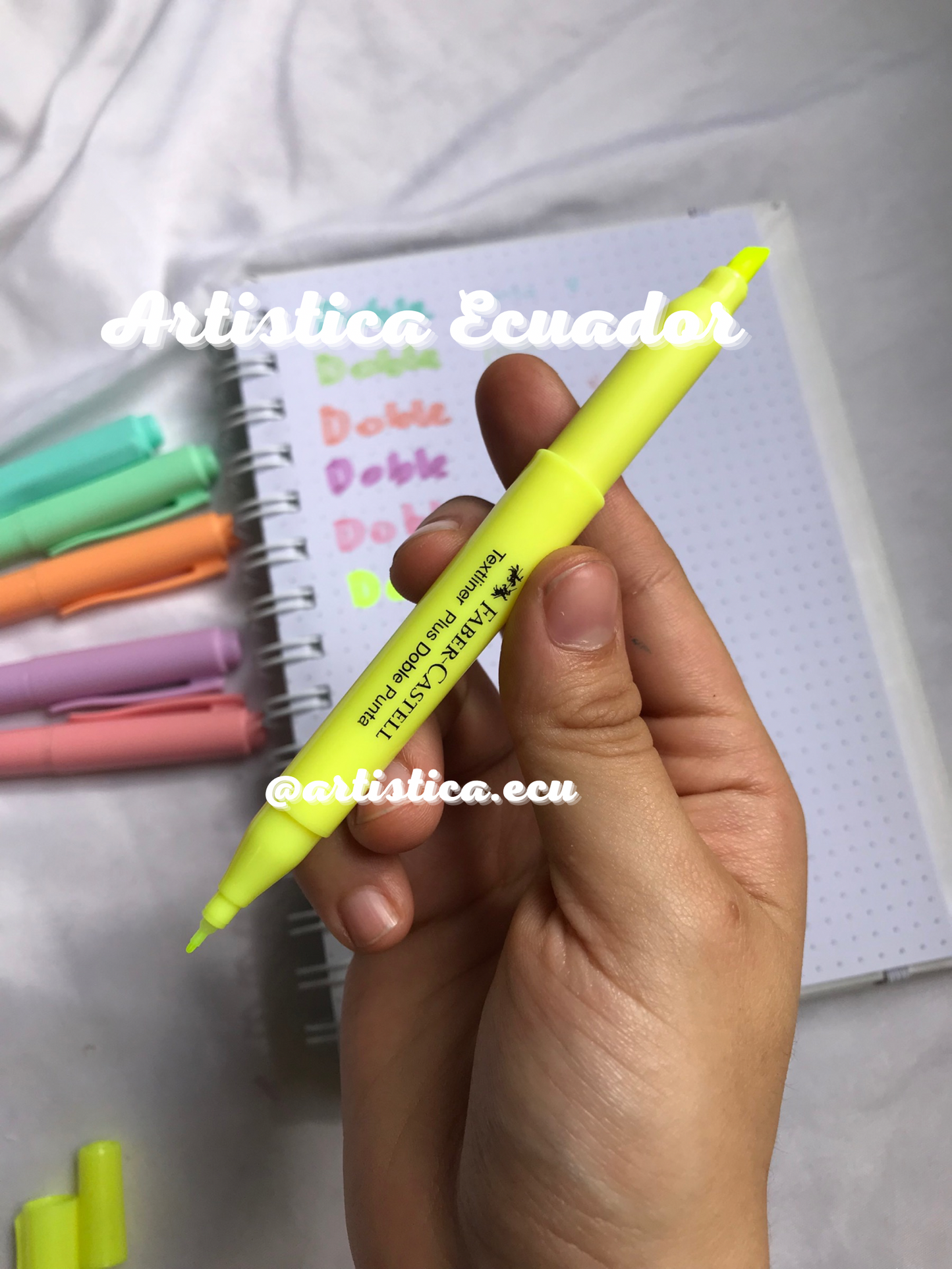 6 Resaltadores tonos pasteles doble punta Faber Castell