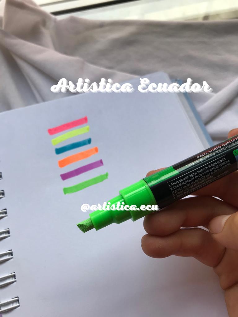 6 Marcadores acrilicos tonos neones 0.5mm