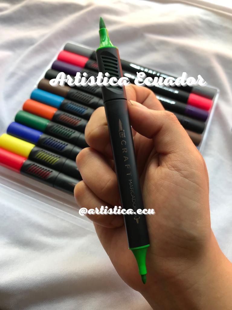 12 Marcadores doble punta pincel Craft