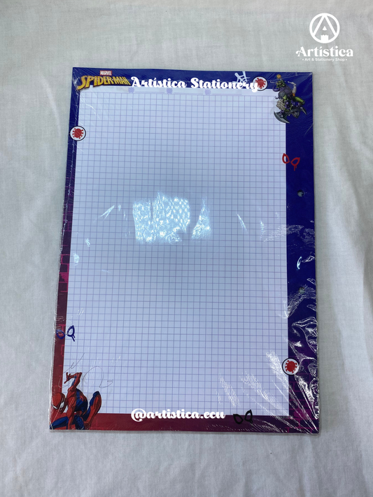 Hojas a cuadros con bordes decorados Spiderman