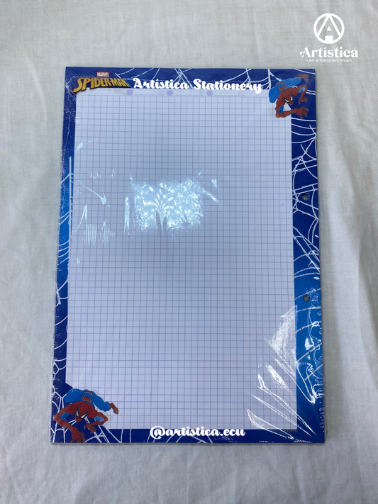 Hojas a cuadros con bordes decorados Spiderman