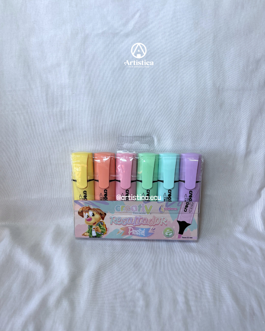 6 Resaltadores tonos pastel Creativ