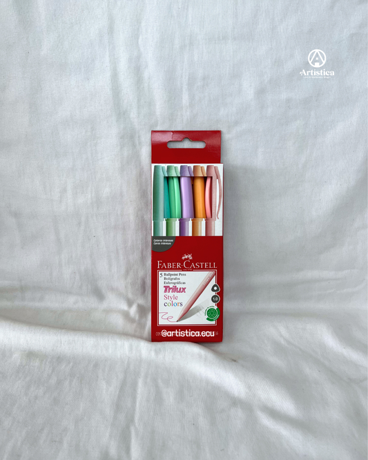 5 Bolígrafos cuerpo pastel Faber Castell