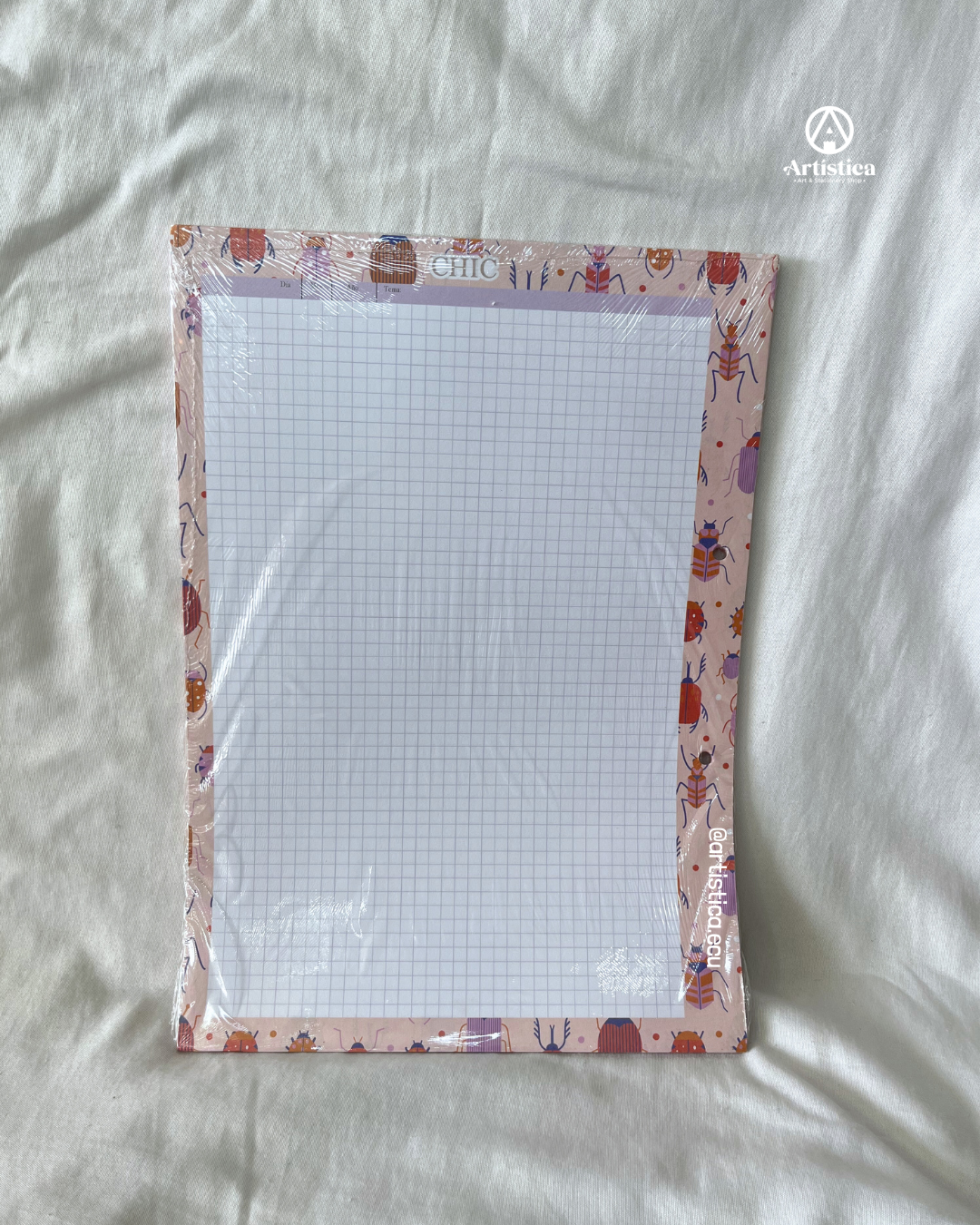 Hojas a cuadros con bordes decorados Chic