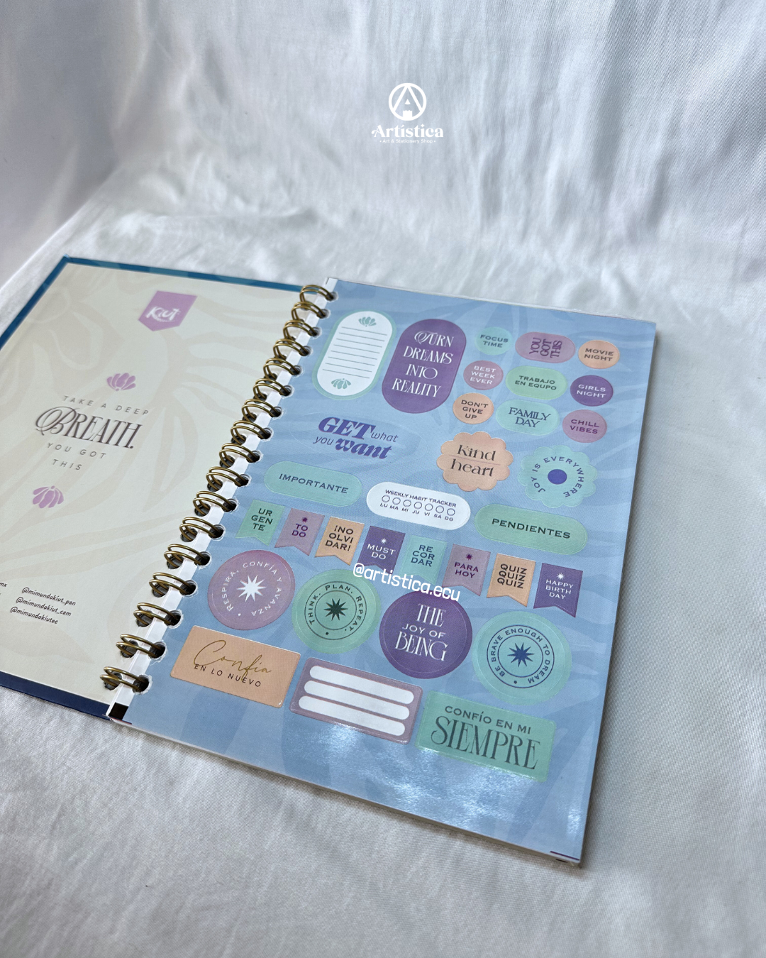 Cuaderno A5 pasta dura a cuadros Kiut