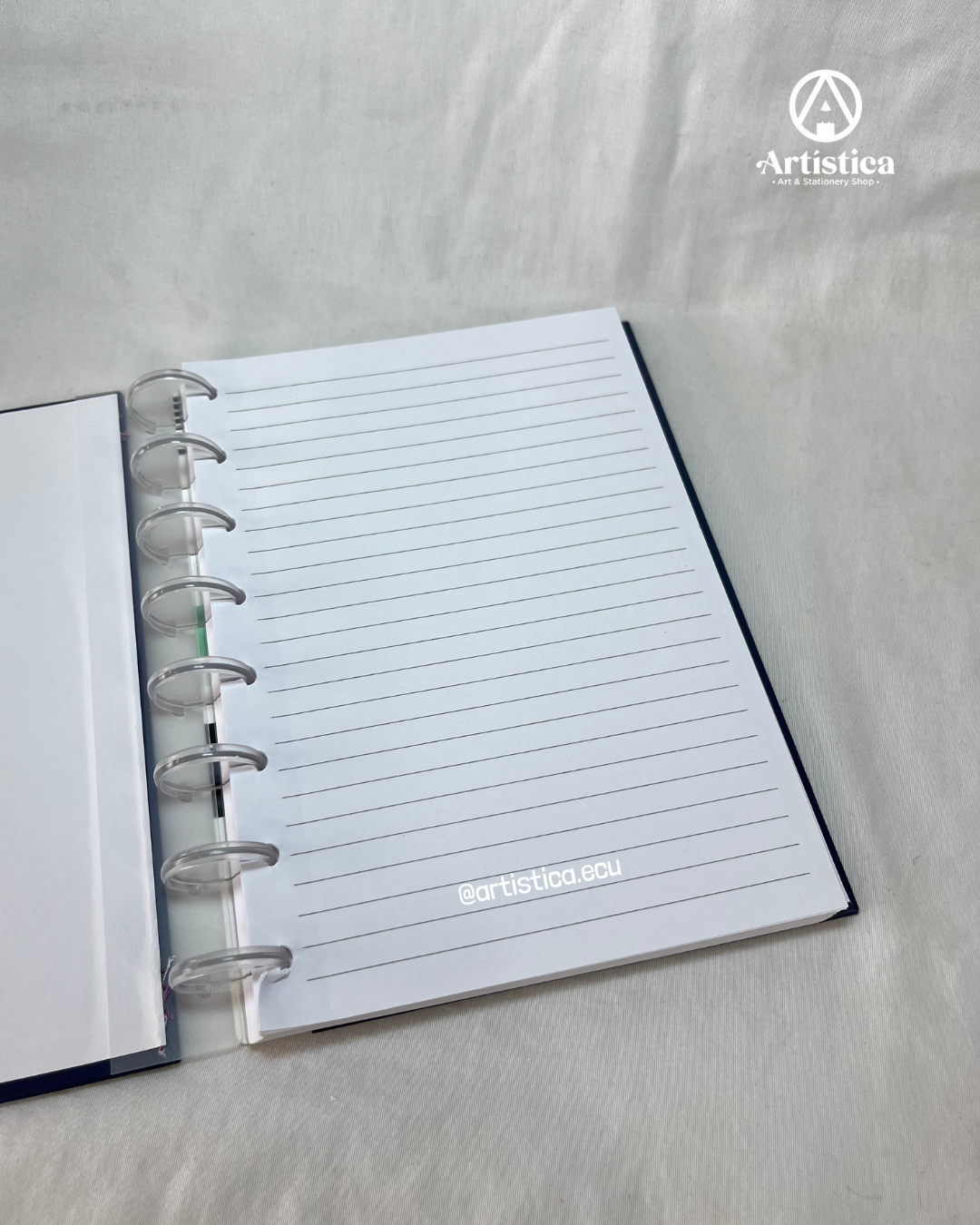 Libreta pasta dura a líneas con sistema de disco