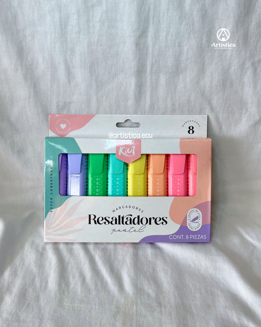 8 Resaltadores tonos pasteles Kiut
