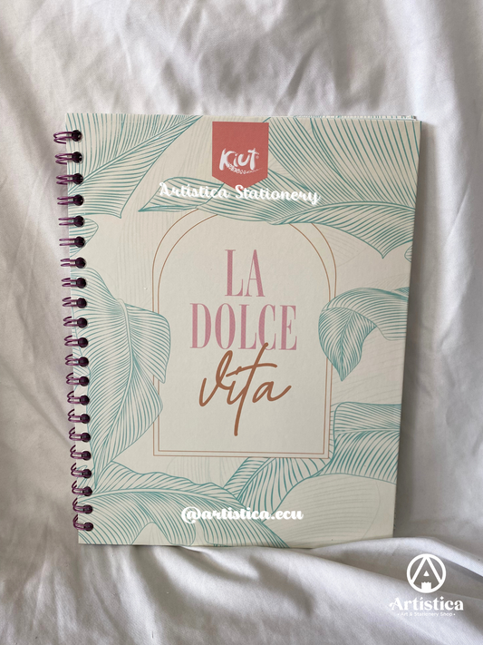 Cuaderno con bordes decorados pasta dura 100 hojas a cuadros
