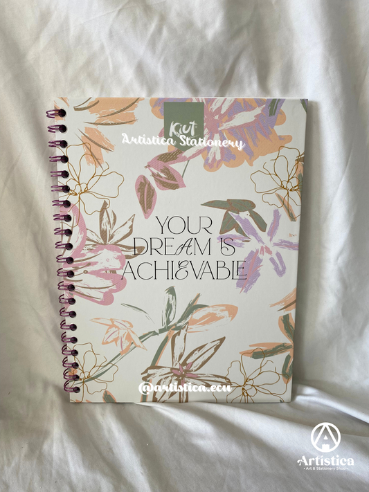 Cuaderno con bordes decorados pasta dura 100 hojas a cuadros