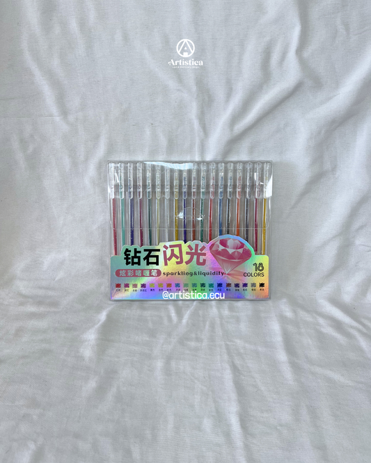 18 Bolígrafos escarchados