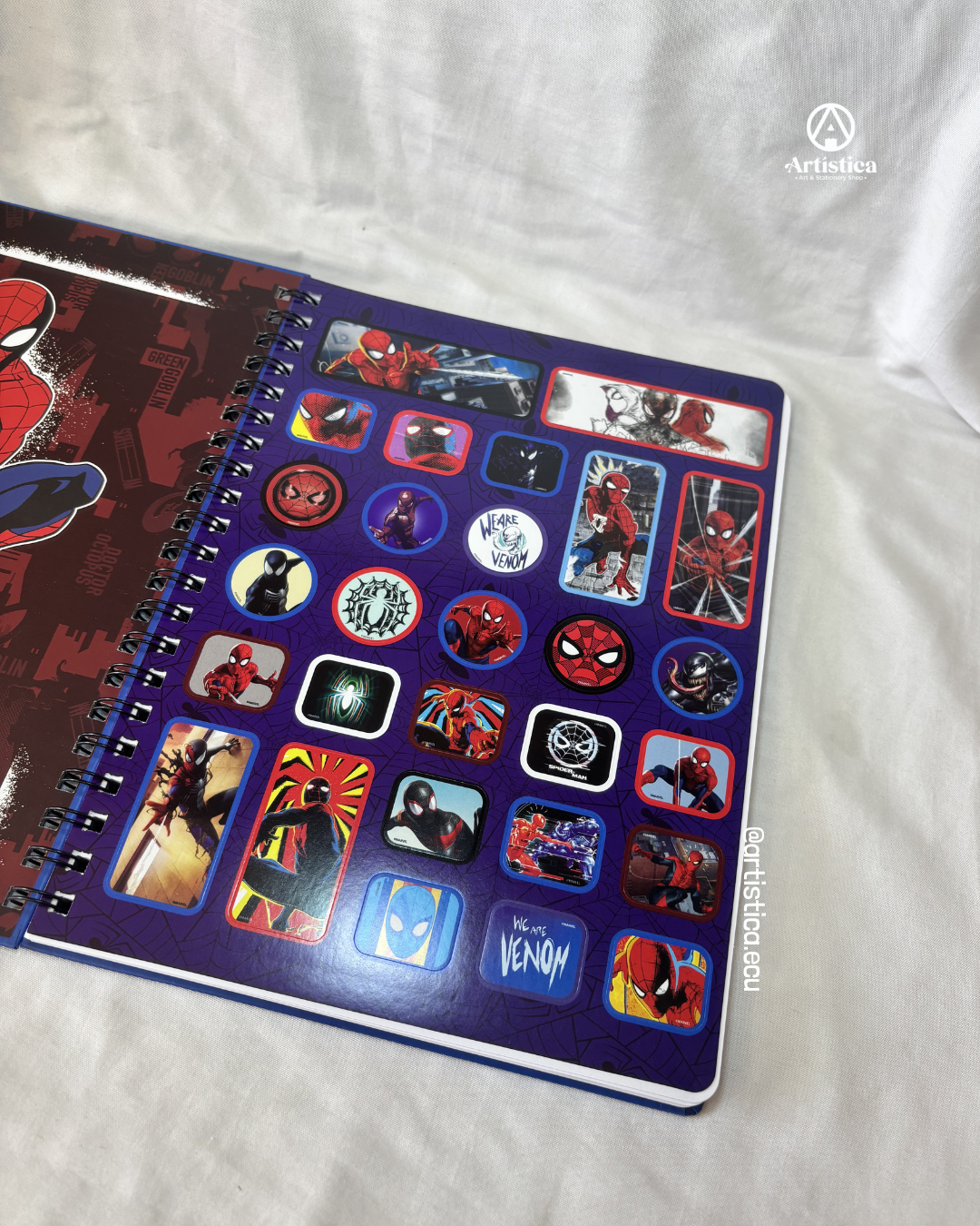 Cuaderno pasta dura cuadros Spiderman