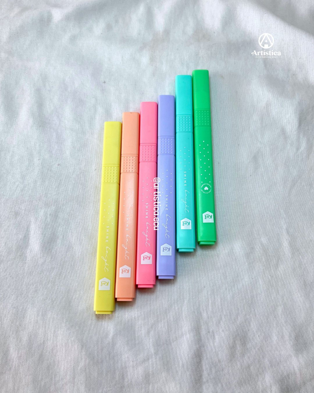 6 Resaltadores tonos pasteles