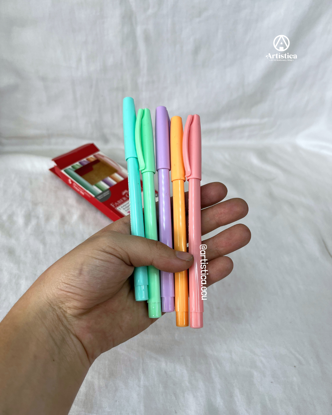 5 Bolígrafos cuerpo pastel Faber Castell