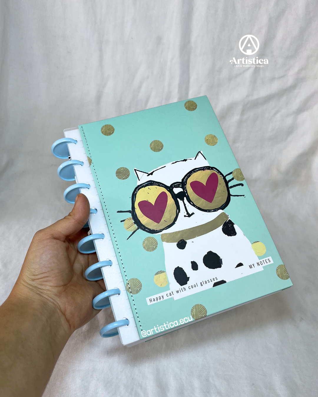 Libreta pasta dura a líneas con sistema de disco