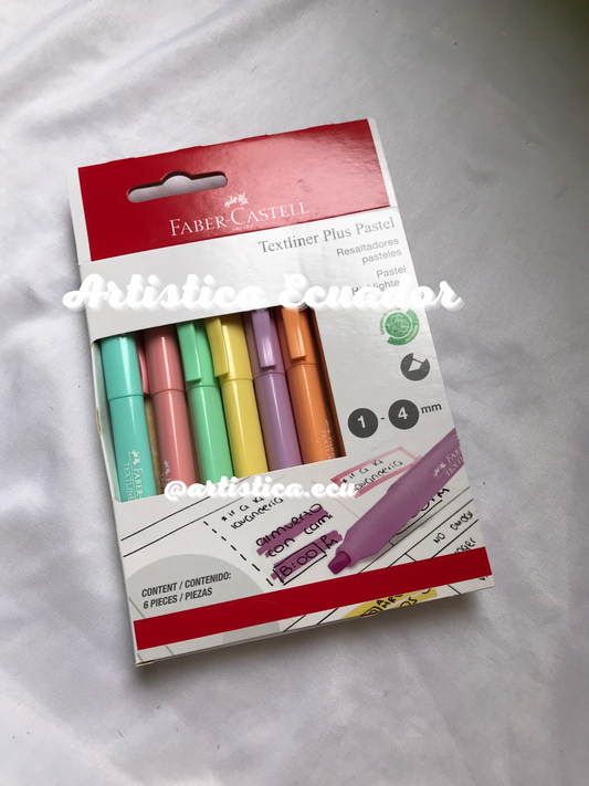 6 Resaltadores tonos pasteles Faber Castell