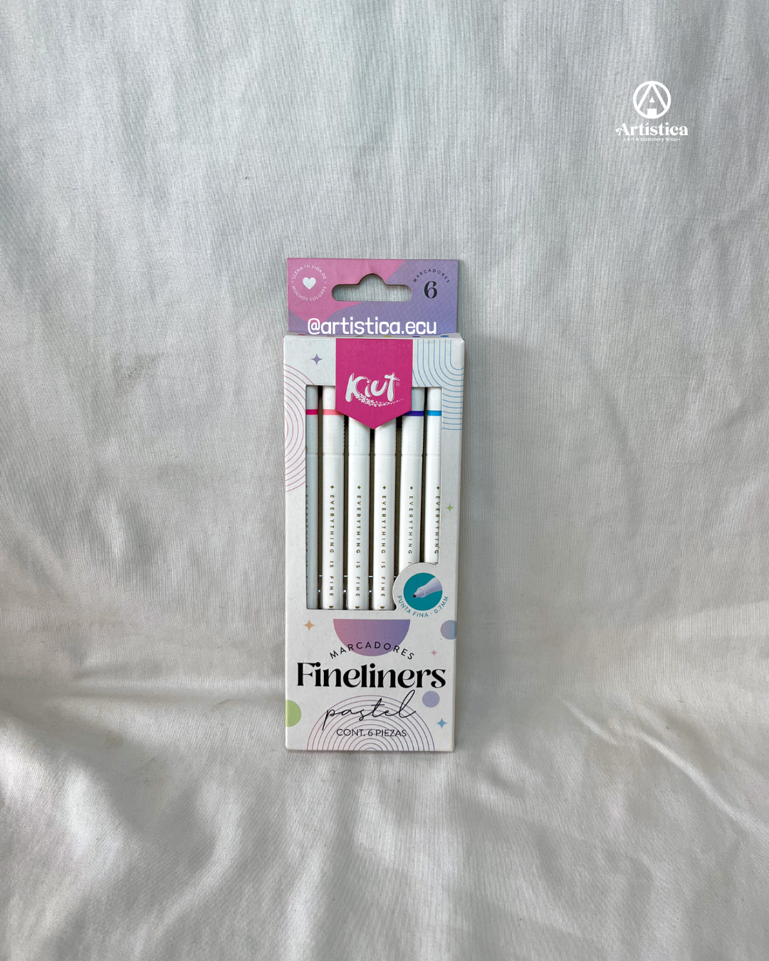 6 Marcadores punta fina tonos pasteles Kiut