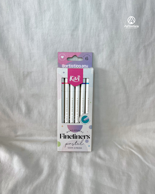 6 Marcadores punta fina tonos pasteles Kiut