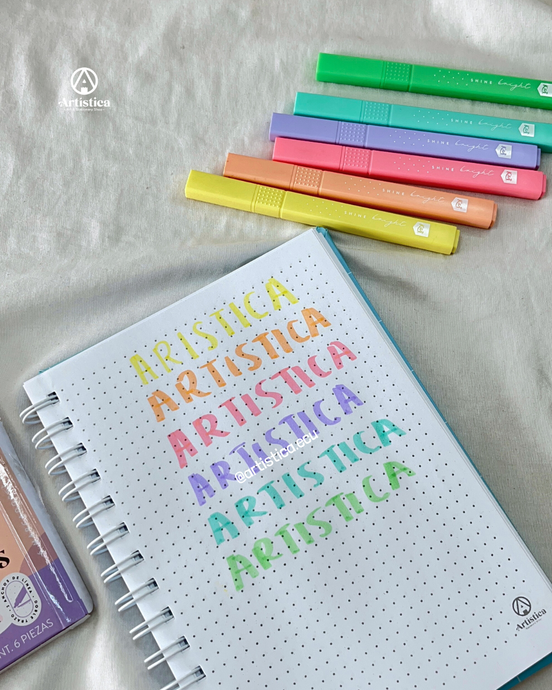 6 Resaltadores tonos pasteles