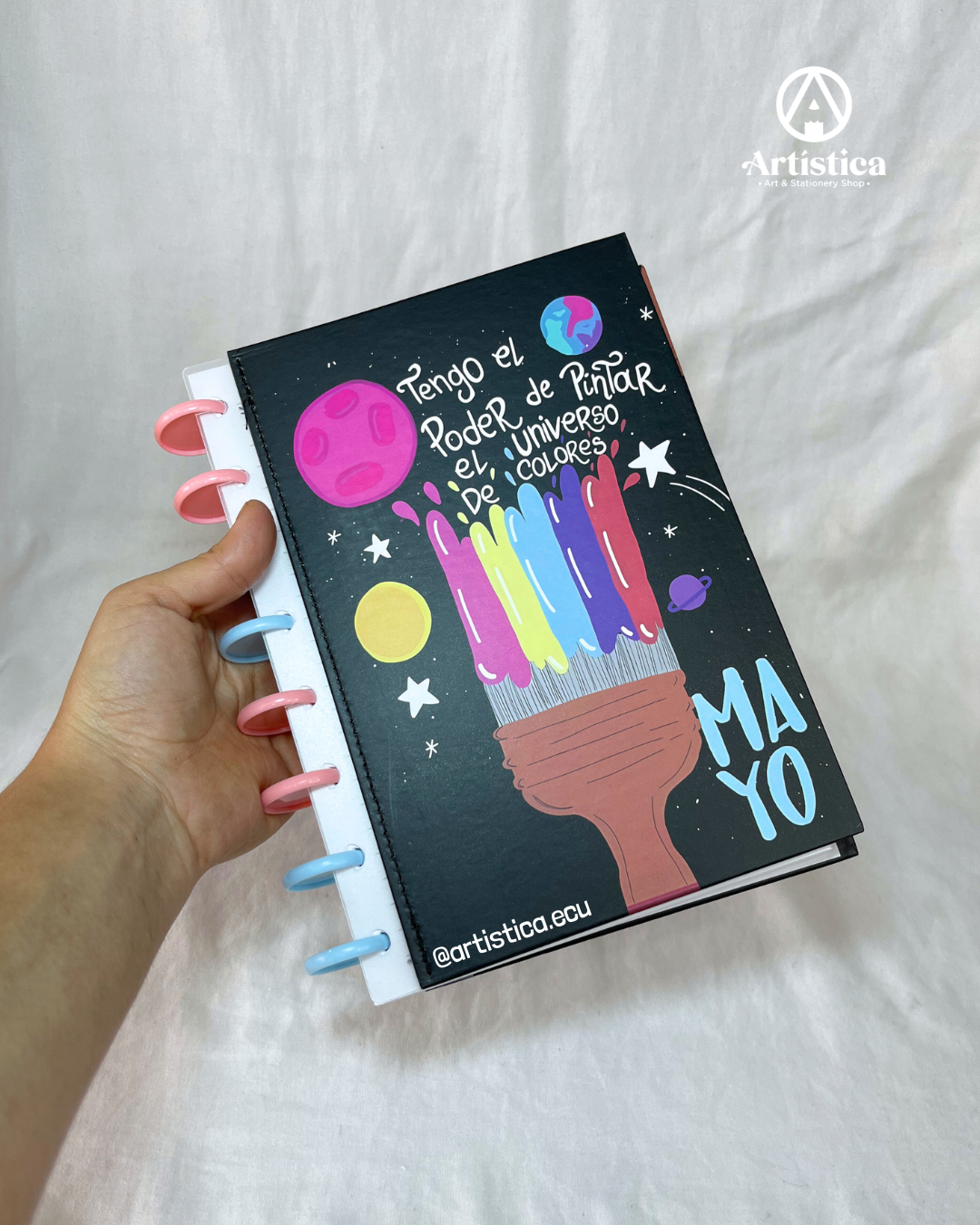 Libreta pasta dura a líneas con sistema de disco