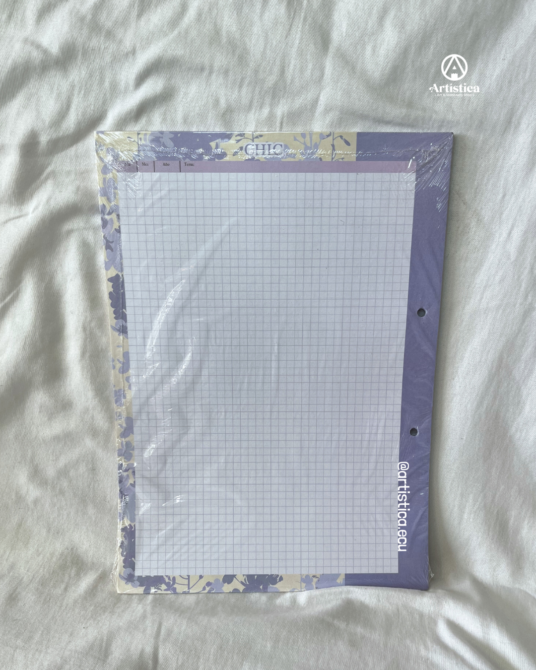 Hojas a cuadros con bordes decorados Chic