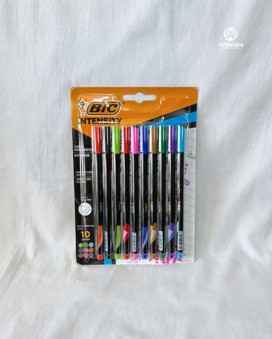 10 Marcadores punta fina Bic