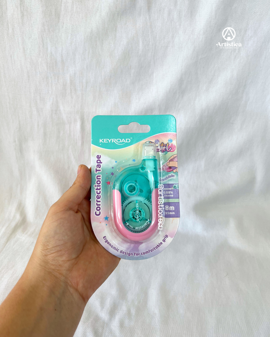 Corrector en cinta tono pastel Keyroad