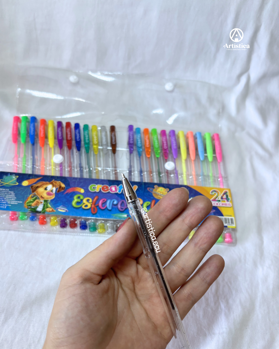24 Bolígrafos de gel escarchados Creativ
