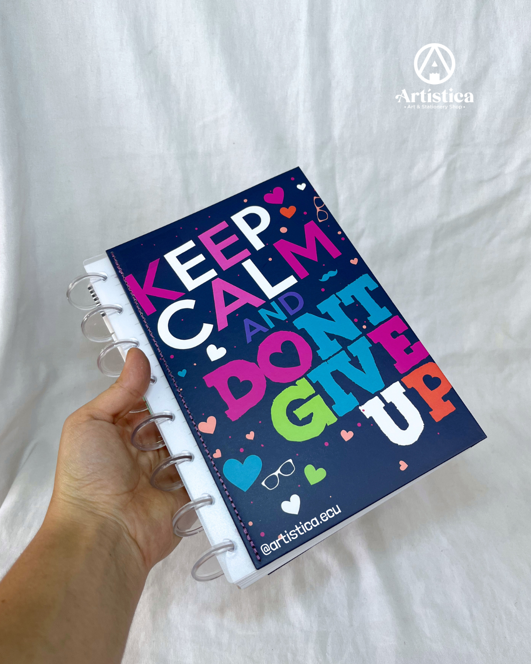 Libreta pasta dura a líneas con sistema de disco