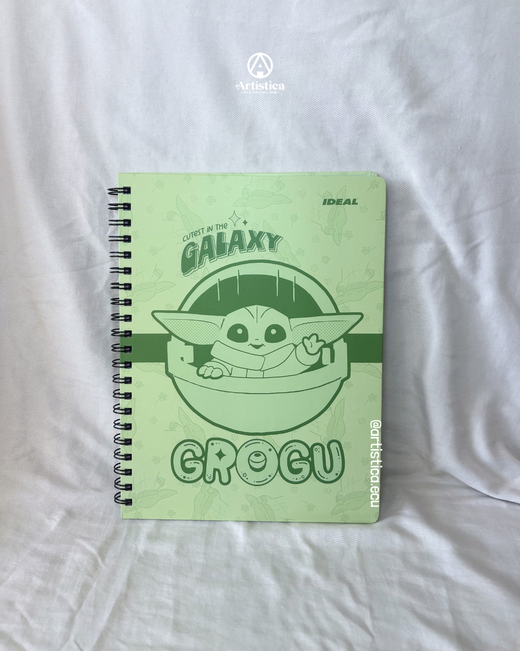 Cuaderno pasta dura cuadros Grogu
