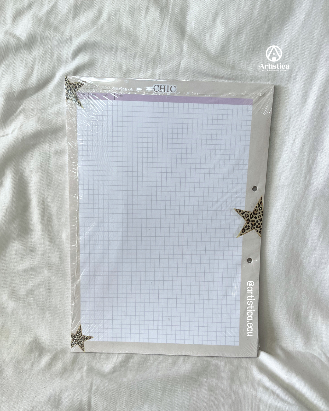 Hojas a cuadros con bordes decorados Chic