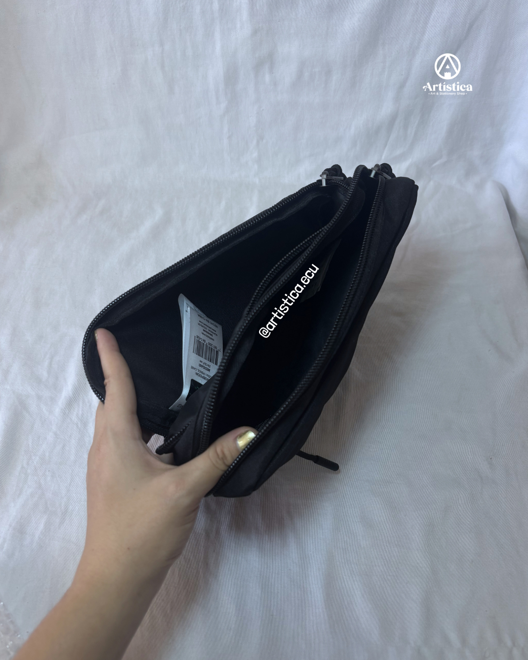 Cartuchera triple negra Vasari