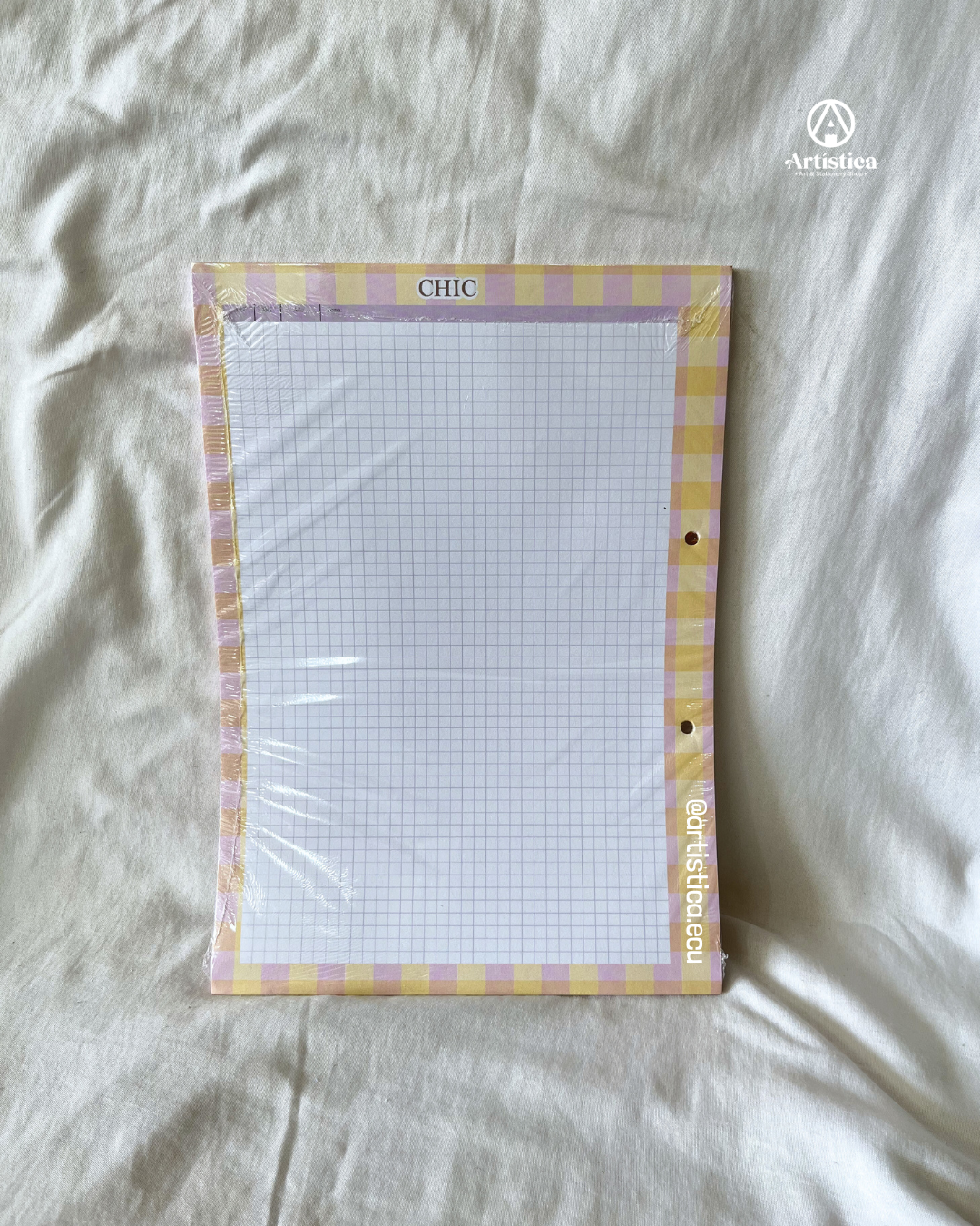 Hojas a cuadros con bordes decorados Chic