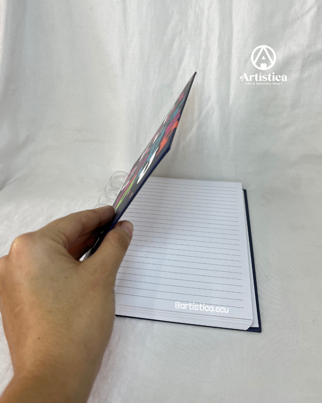 Libreta pasta dura a líneas con sistema de disco