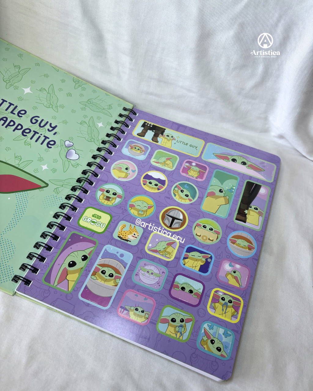 Cuaderno pasta dura cuadros Grogu